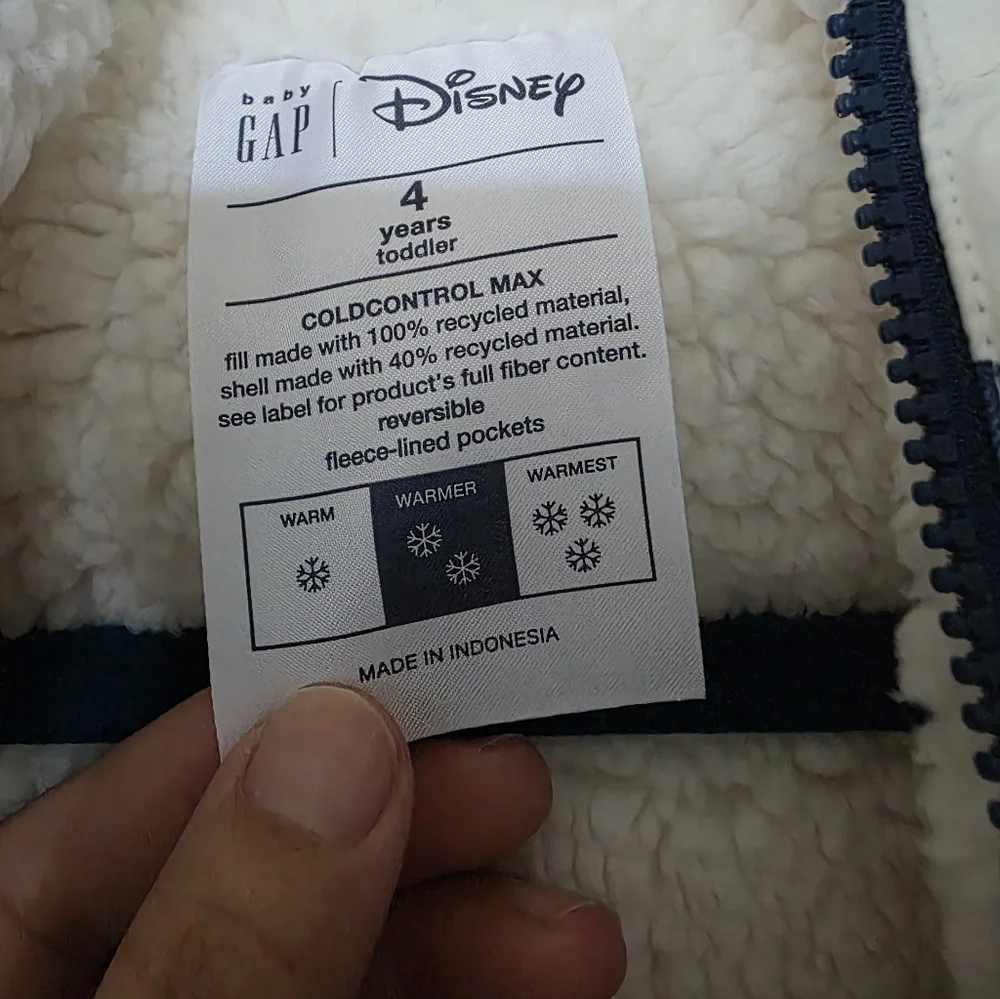 Disney Baby Gap Minnie‎ Mouse Reversible Sherpa Puffer Jacket Coat Girls Sz 4T